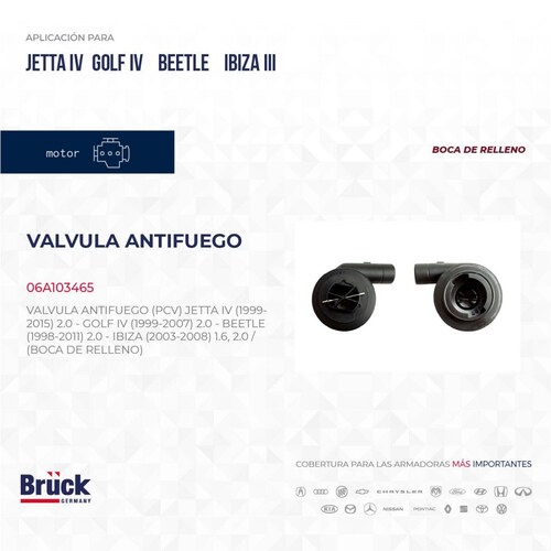 Valvula Respiradero Pcv 06A103465 Bruck-Germany 