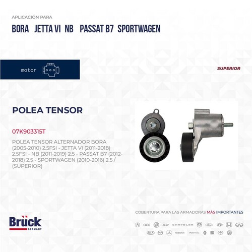 Polea Tensor Alternador 07K903315T Bruck-Germany 