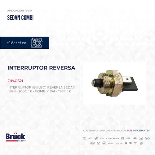 Interruptor Bulbo Reversa 211941521 Bruck-Germany 