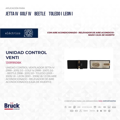 Unidad Control Ventilador 1J0919506K Bruck-Germany 
