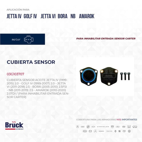 Cubierta Sensor Aceite 03G103707 Bruck-Germany 