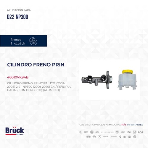 Cilindro Freno Principal 46010VK94B Bruck-Germany 