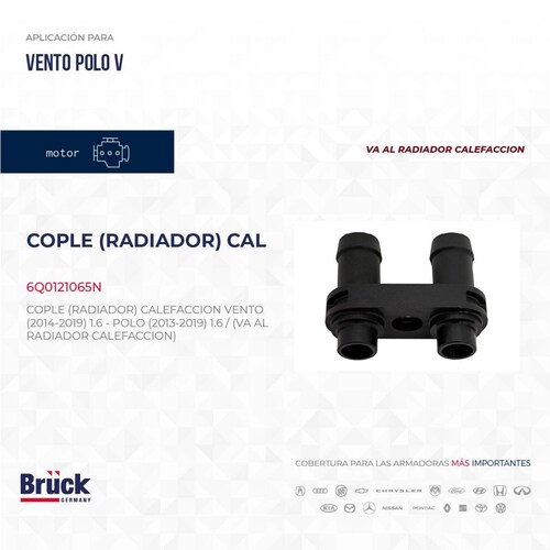 Cople Radiador Calefaccion 6Q0121065N Bruck-Germany 