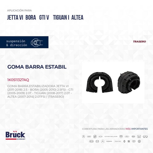Goma Barra Estabilizadora 1K0511327AQ Bruck-Germany 