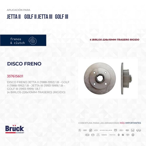 Disco Freno 357615601 Bruck-Germany 