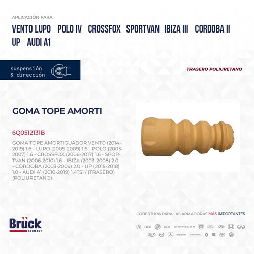 Goma Tope Amortiguador 6Q0512131B Bruck-Germany 