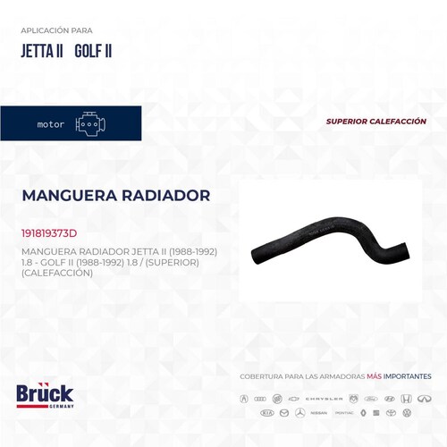 Manguera Radiador 191819373D Bruck-Germany 