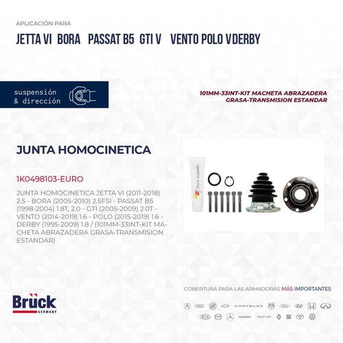 Junta Homocinetica 1K0498103-EURO Bruck-Germany 
