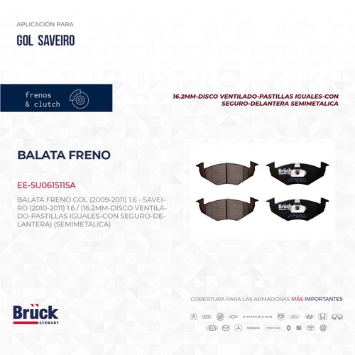 Balata Freno EE-5U0615115A Bruck-Germany 