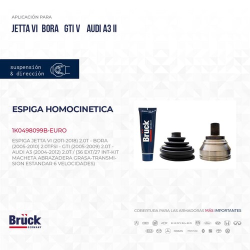 Espiga Homocinetica 1K0498099B-EURO Bruck-Germany 