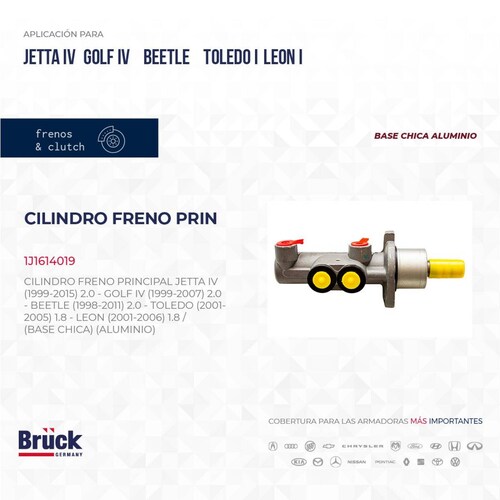 Cilindro Freno Principal 1J1614019 Bruck-Germany 