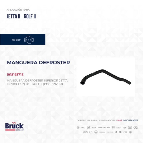 Manguera Defroster Inferior 191819371E Bruck-Germany 