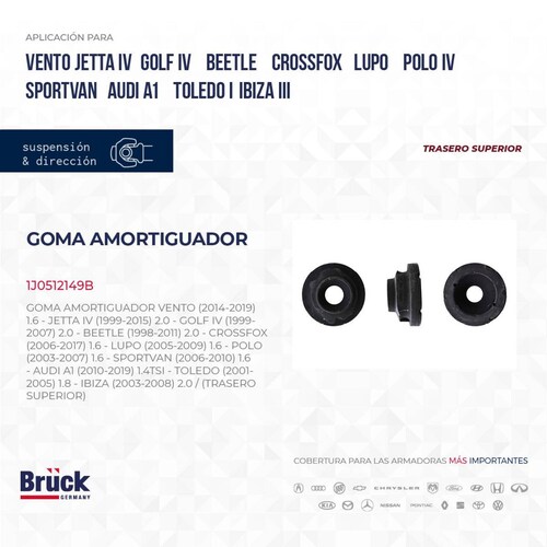 Goma Amortiguador 1J0512149B Bruck-Germany 