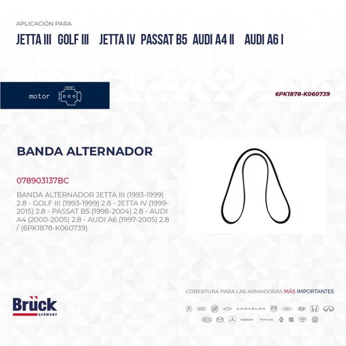 Banda Alternador 078903137BC Bruck-Germany 