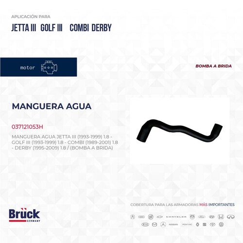 Manguera Agua 037121053H Bruck-Germany 