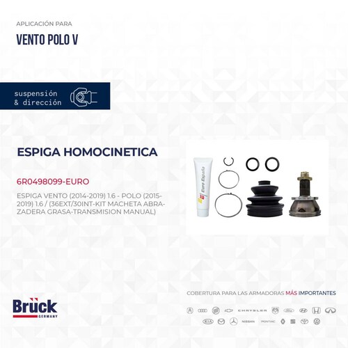Espiga Homocinetica 6R0498099-EURO Bruck-Germany 