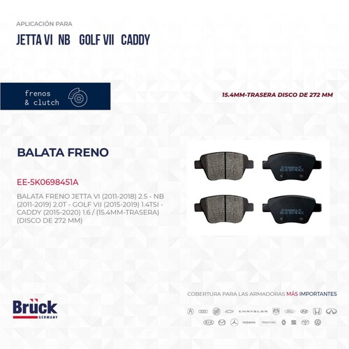 Balata Freno EE-5K0698451A Bruck-Germany 