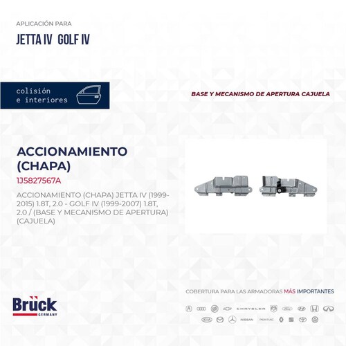 Accionamiento Chapa Cajuela 1J5827567A Bruck-Germany 