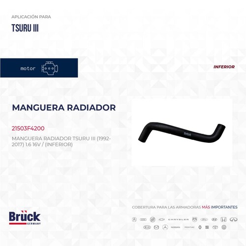 Manguera Radiador 21503F4200 Bruck-Germany 