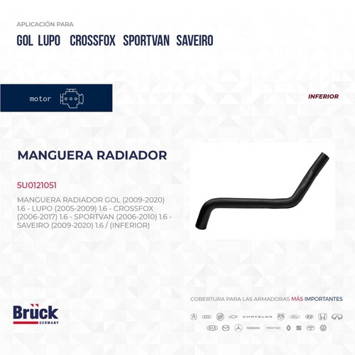 Manguera Radiador 5U0121051 Bruck-Germany 