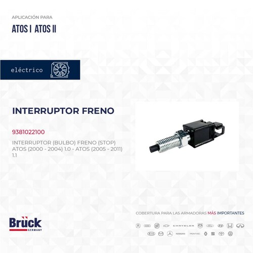 Interruptor Bulbo Freno 9381022100 Bruck-Germany 