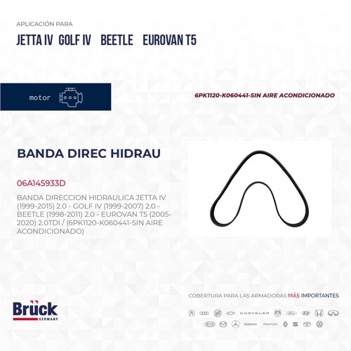 Banda Direccion Hidraulica 06A145933D Bruck-Germany 