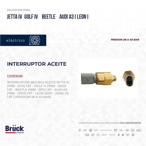 Interruptor Bulbo Aceite 1J0919081 Bruck-Germany 