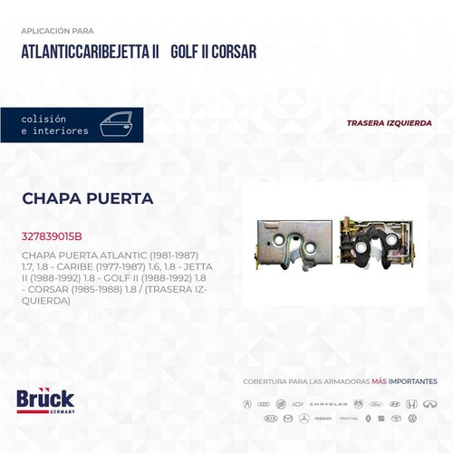 Chapa Puerta 327839015B Bruck-Germany 