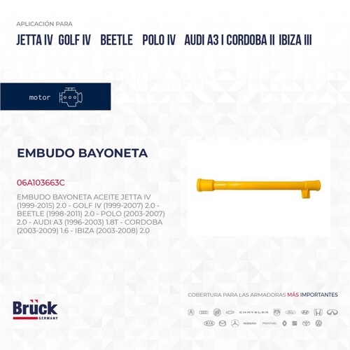 Embudo Bayoneta Aceite 06A103663C Bruck-Germany 