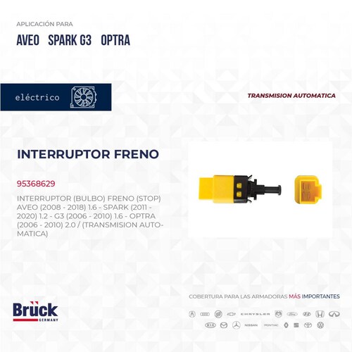 Interruptor Bulbo Freno 95368629 Bruck-Germany 
