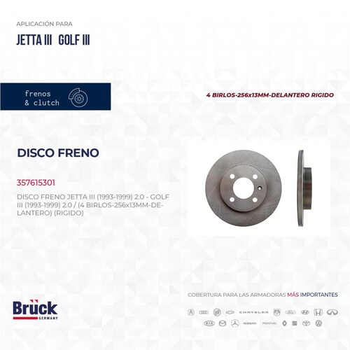 Disco Freno 357615301 Bruck-Germany 