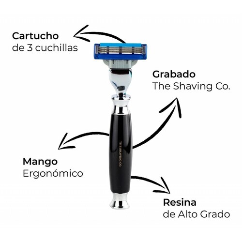 Kit Afeitado Rastrillo Vintage + Vasija Acero The Shaving Co 