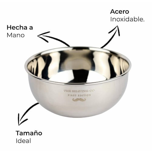 Kit Afeitado Rastrillo Vintage + Vasija Acero The Shaving Co 