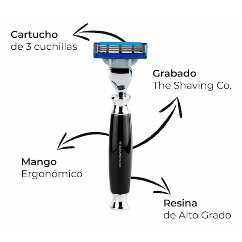 The Shaving Co Kit Rastrillo Negro Y Crema De Afeitar Coco 