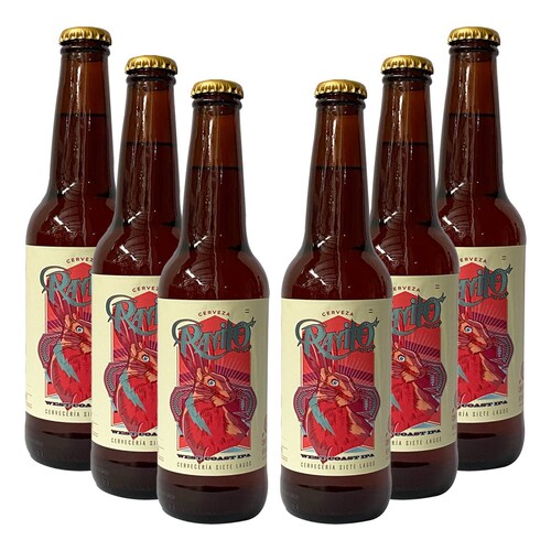 Six Pack Cerveza Artesanal Rayito De Tres West Coast Ipa