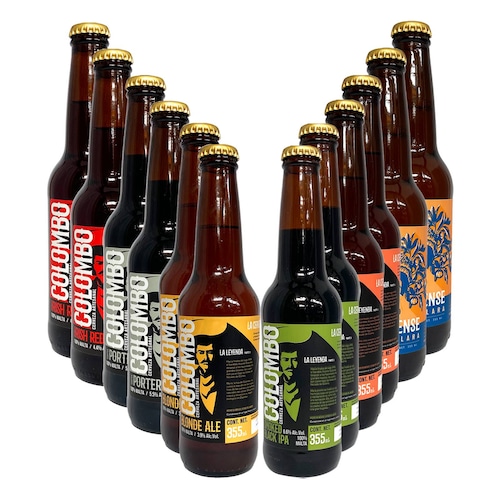 12 Pack Cerveza Artesanal Colombo Mix 355 ml