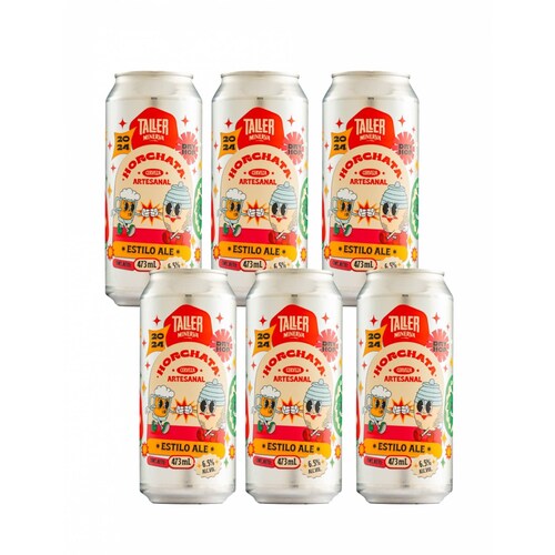 Six Pack Cerveza Minerva Taller Horchata Lata 473 Ml