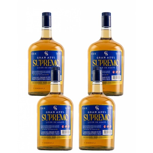 Four Pack Licor de Agave Gran Azul Supremo Joven 3000 Ml