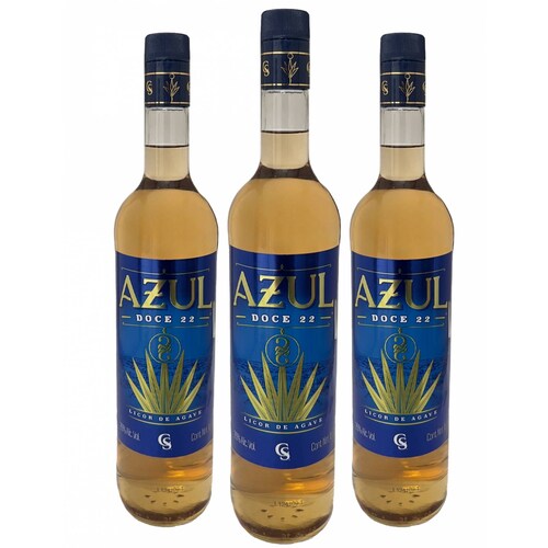 Tripack Licor De Agave Azul Doce 22 Oro 1000 Ml