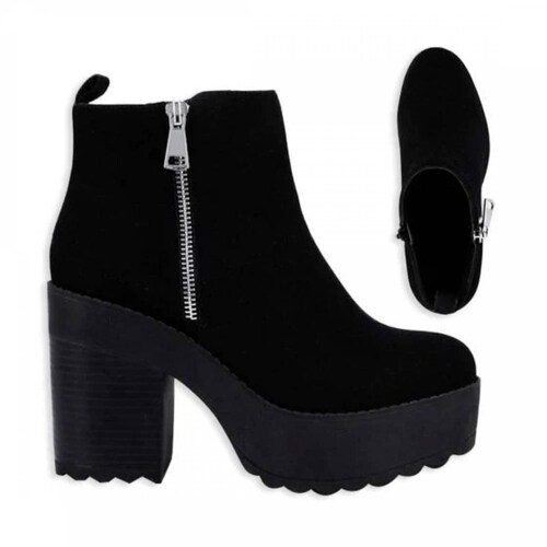 Bota moto dama negro Tierra Bendita modelo 9AA6