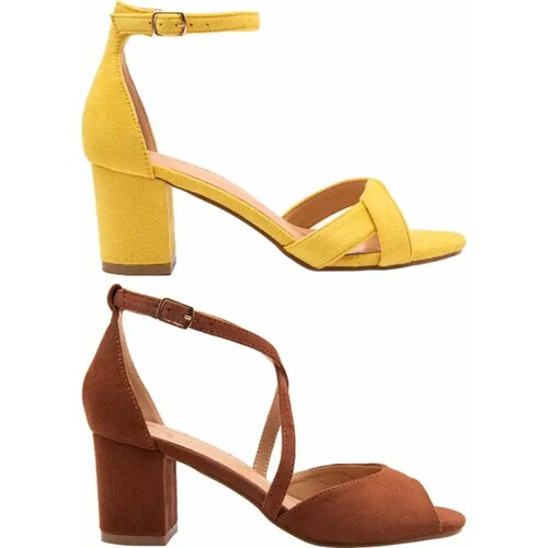 Kit 2 pares sandalia vestir dama multicolor Yaeli modelo 6080