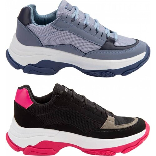 Kit 2 pares choclo tenis casual urbano dama multicolor Urban Shoes modelo 318