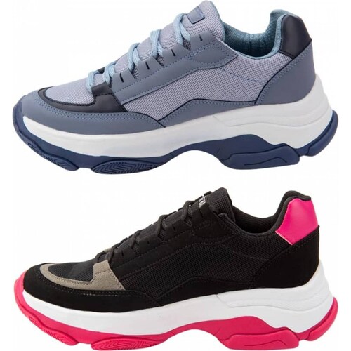 Kit 2 pares choclo tenis casual urbano dama multicolor Urban Shoes modelo 318