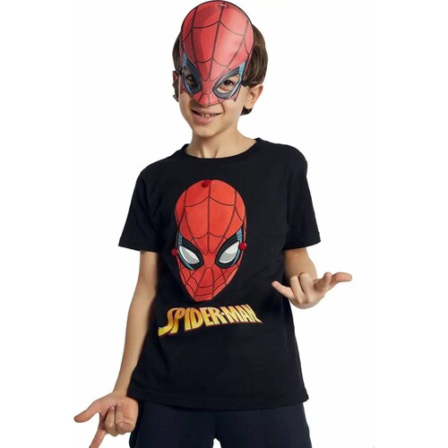Playera casual niño negro Marvel modelo 6188