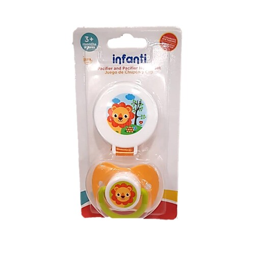 Juego de Chupón Y Clip Infanti 3 M+ León