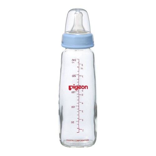 Biberón Pigeon Estándar Vidrio 8oz Azul