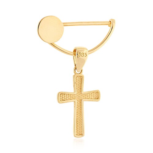 Segurito Broche Cruz Mate Oro Stellina
