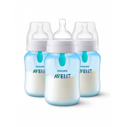 Biberón Avent Anticolic Vent 9oz 3pz Azu
