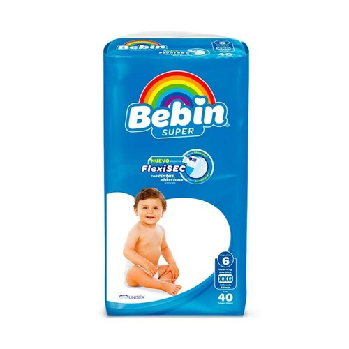 Pañal Bebin Súper Xx Grande 40 Pz