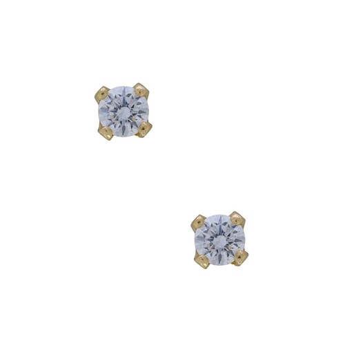 Arete Broquel Oro 14k Diamante Recto Ste.